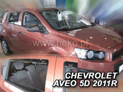 Ανεμοθραύστες Heko για Chevrolet Aveo II hatchback (2011-2020) - 4 τμχ. εμπρός και πίσω