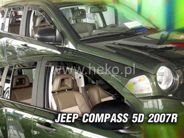 Ανεμοθραύστες Heko για Jeep Compass I (2007-2017) 5 πορτο - 2 τμχ. εμπρός