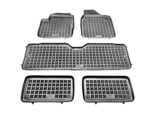 Λαστιχένια πατάκια Rezaw-Plast για VW Sharan (1996-2010) / Ford Galaxy (1996-2006) / Seat Alhambra (1996-2010) - τύπου σκαφάκι για την 1η , 2η και 3η σειρά καθισμάτων - 4τμχ.