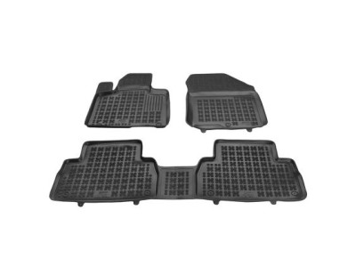 Λαστιχένια πατάκια Rezaw-Plast για Hyundai Santa Fe (2018+) - τύπου σκαφάκι - 3τμχ.