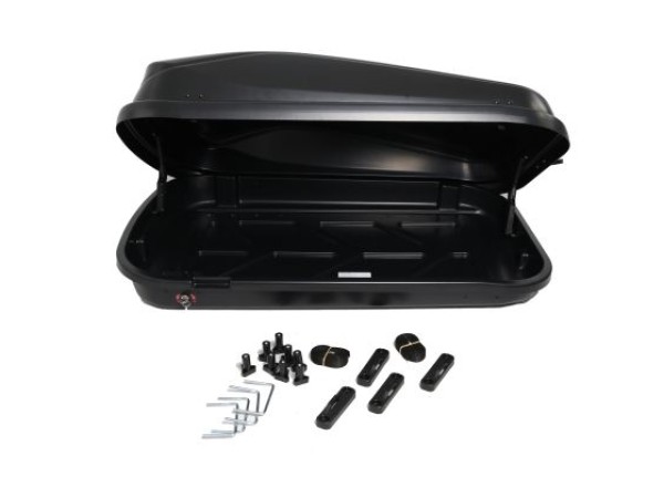 Μπαγκαζιέρα οροφής Junior Easy 132x78x36cm με μονόπλευρο άνοιγμα και κλειδί, 320 λίτρα - μαύρη