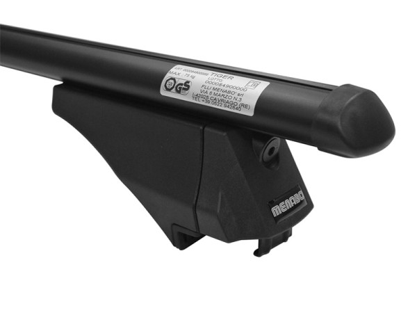 Μπάρες οροφής αλουμινίου Menabo Tiger XL Black και λαβές για αυτοκίνητα με ράγες