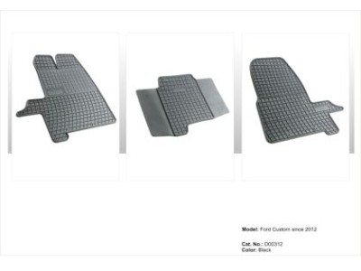 Λαστιχένια πατάκια Frogum για Ford Transit / Ford Custom (2012+) / Tourneo (2014+) - 3τμχ.
