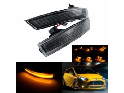 Τρεχούμενα led φλας για καθρέπτες για Ford Focus (2008-2016) / (Fiesta 2008+) / Mondeo (2010-2014) - φιμέ - σετ 2τμχ.