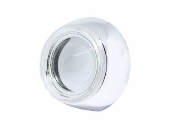 Καπάκι για προτζέκτορες Morimoto Mini 2.5'' - ημικύκλιο D=13 cm - χρωμίου με χώρο για angel eyes