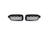 Μάσκα για BMW F30 (2011+) - γυαλιστερή - Diamond Design - χρωμίου/μαύρη - 2τμχ.