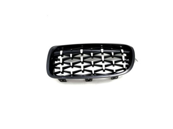 Μάσκα για BMW F30 (2011+) - γυαλιστερή - Diamond Design - χρωμίου/μαύρη - 2τμχ.