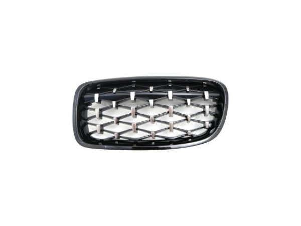 Μάσκα για BMW F30 (2011+) - γυαλιστερή - Diamond Design - χρωμίου/μαύρη - 2τμχ.