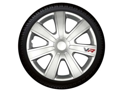 Τάσια αυτοκινήτου VR Carbon Grey - 14" - Ασημί - 4 τμχ.