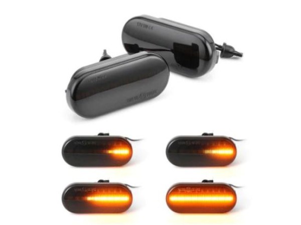 Led φλας φτερού για Vw / Ford / Seat - φιμέ με τρεχούμενο φλας - σετ 2τμχ.