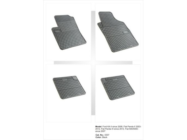 Λαστιχένια πατάκια Frogum για FIAT 500 / 500C (2007+) / Panda (2003-2012) / FORD Ka (2008-2016) - 4τμχ.