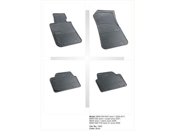 Λαστιχένια πατάκια Frogum για BMW σειρά 1 E81 / E87 / F20 / BMW X1 E84 (2004-2015) - 4τμχ.