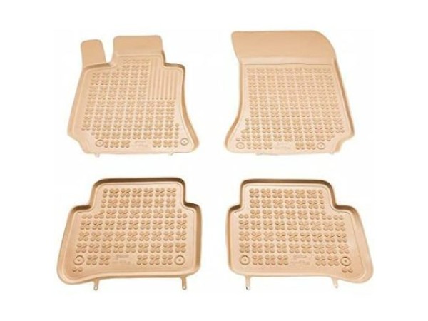 Λαστιχένια πατάκια Rezaw-Plast για VW Sharan (1996-2010) / FORD Galaxy (1996-2006) / SEAT Alhambra (1996-2010) - Σετ - τύπου σκαφάκι - μπεζ - 4τμχ.