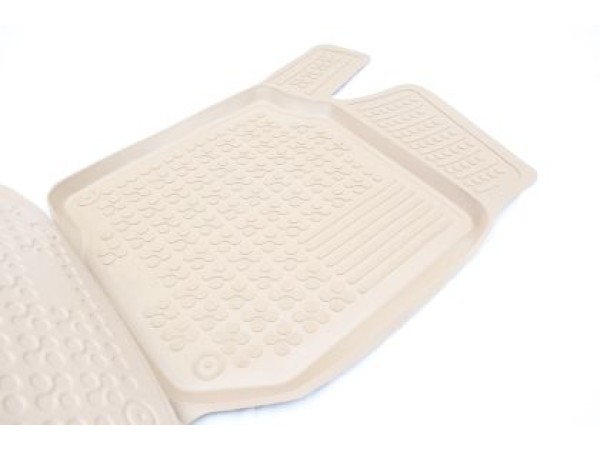 Λαστιχένια πατάκια Rezaw-Plast για Wv Golf 4 / Wv Bora / VW Beetle / VW Jetta / Skoda Octavia 1 (1997-2010) / Seat Leon και Toledo (1999-2005) - τύπου σκαφάκι - μπεζ - 4τμχ.