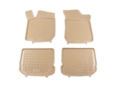 Λαστιχένια πατάκια Rezaw-Plast για Wv Golf 4 / Wv Bora / VW Beetle / VW Jetta / Skoda Octavia 1 (1997-2010) / Seat Leon και Toledo (1999-2005) - τύπου σκαφάκι - μπεζ - 4τμχ.