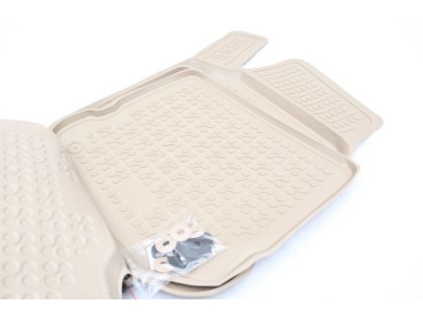 Λαστιχένια πατάκια Rezaw-Plast για Wv Golf 4 / Wv Bora / VW Beetle / VW Jetta / Skoda Octavia 1 (1997-2010) / Seat Leon και Toledo (1999-2005) - τύπου σκαφάκι - μπεζ - 4τμχ.