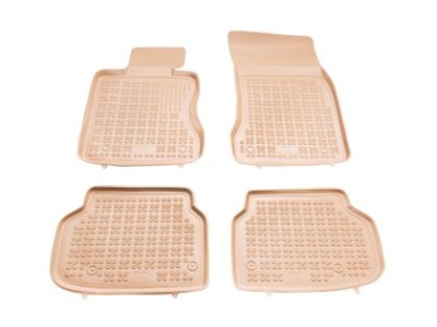 Λαστιχένια πατάκια Rezaw-Plast για BMW σειρά 7 F01 (2008-2015) - τύπου σκαφάκι - μπεζ - 4τμχ.