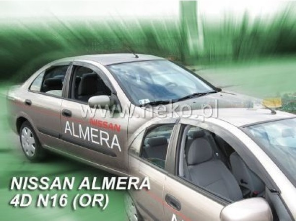 Ανεμοθραύστες Heko για NISSAN ALMERA N16 (2000-2005) sedan 4 πορτο - 4 τμχ. εμπρός και πίσω - αυτοκόλλητοι