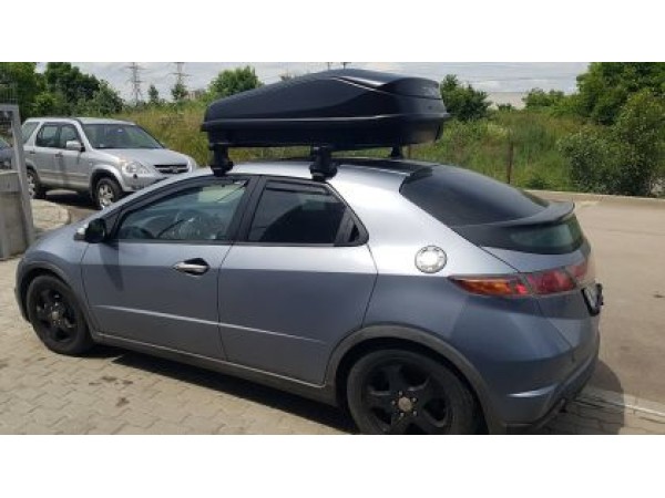 Μπαγκαζιέρα οροφής Junior Easy 145x94x40cm με μονόπλευρο άνοιγμα και κλειδί, 420 λίτρα - μαύρη