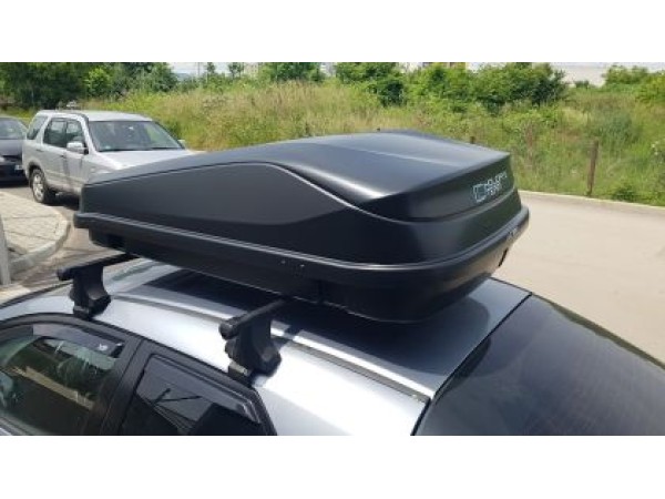 Μπαγκαζιέρα οροφής Junior Easy 145x94x40cm με μονόπλευρο άνοιγμα και κλειδί, 420 λίτρα - μαύρη