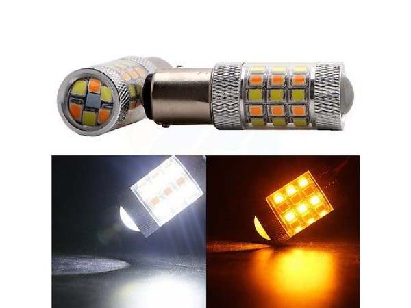 Led λάμπα BAY15D με 42 led και προτζέκτορα - συνδυαστική για φλας και φώτα ημέρας - 1τμχ.