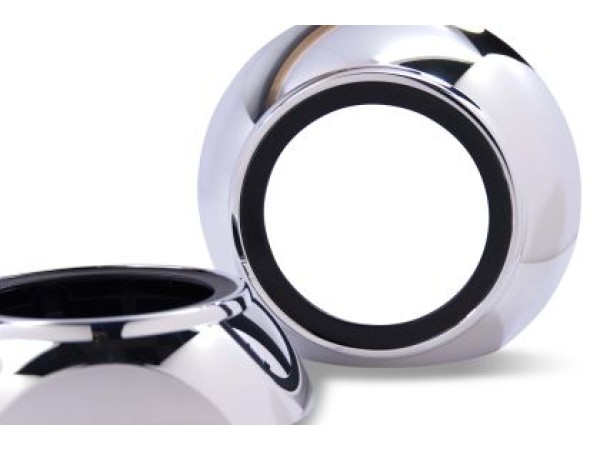 Καπάκι για προτζέκτορες Morimoto Mini 2.5'' - ημικύκλιο D=13 cm (κατάλληλα για Audi) - χρωμίου με μαύρο