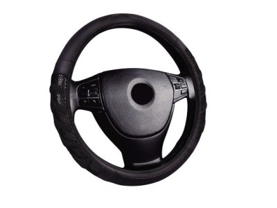 Δερμάτινο κάλυμμα τιμονιού 38 cm - Comfort - μαύρο χρώμα -1 τμχ.