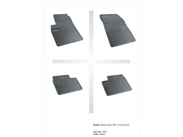 Λαστιχένια πατάκια Frogum Frogum για Nissan Micra (2010+) - 4τμχ.