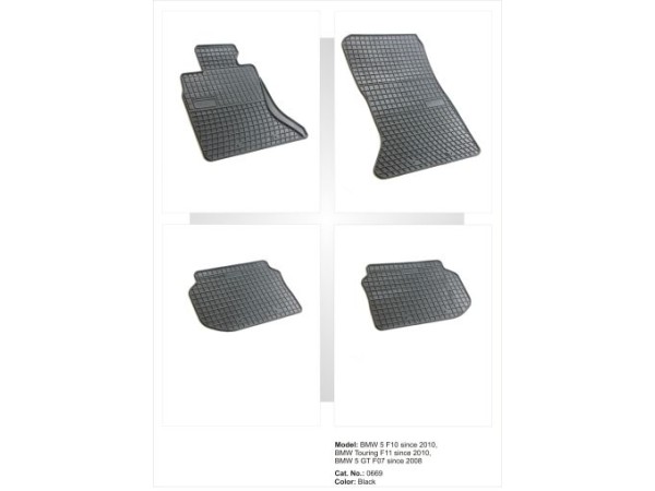 Λαστιχένια πατάκια Frogum για BMW σειρά 5 F10 / F11 / F07 GT (2009-2017) - 4τμχ.