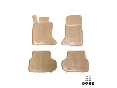 Λαστιχένια πατάκια Rezaw-Plast για BMW σειρά 5 F10 / F11 (2013-2017) - τύπου σκαφάκι - μπεζ - 4τμχ.
