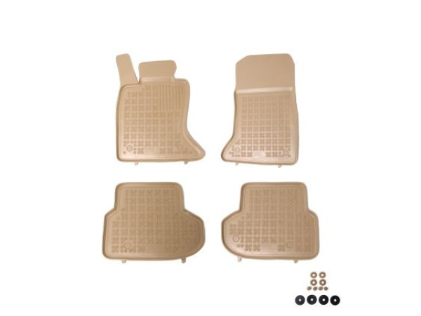 Λαστιχένια πατάκια Rezaw-Plast για BMW σειρά 5 F10 / F11 (2013-2017) - τύπου σκαφάκι - μπεζ - 4τμχ.