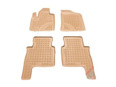 Λαστιχένια πατάκια Rezaw-Plast για Hyundai Santa Fe (2007-2012) - τύπου σκαφάκι - μπεζ - 4τμχ.