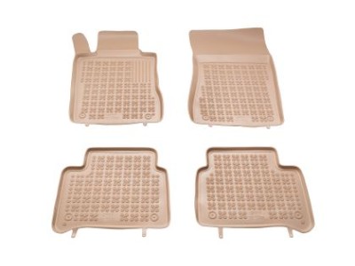 Λαστιχένια πατάκια Rezaw-Plast για Mercedes W211 E-Class/ W219 CLS (2002-2010) τύπου σκαφάκι - μπεζ - 4τμχ.