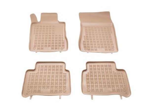 Λαστιχένια πατάκια Rezaw-Plast για Mercedes W211 E-Class/ W219 CLS (2002-2010) τύπου σκαφάκι - μπεζ - 4τμχ.