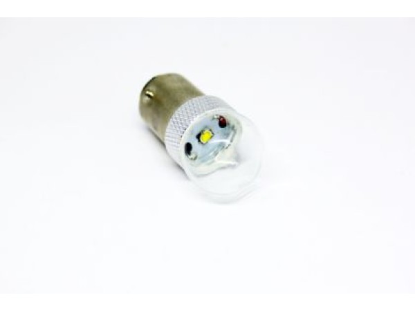 Led λάμπα BA15S me 5W CREE led σε γυάλινο κάλυκα μονού φωτισμού λευκή - 1τμχ.