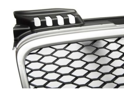 Μάσκα χωρίς σήμα για Audi A4 B7 (2004-2008) - RS LOOK ασημένιο - ματ