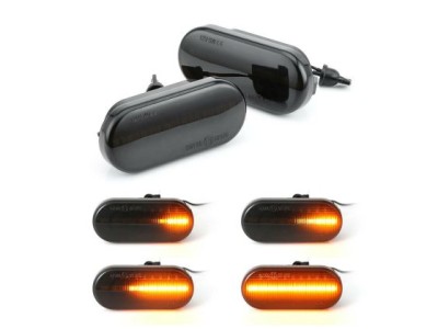 Led φλας φτερού για Dacia Logan 2 (2012+) / Sandero 2 (2012+) / Duster (2018+) - φιμέ με τρεχούμενο φλας - σετ 2τμχ.