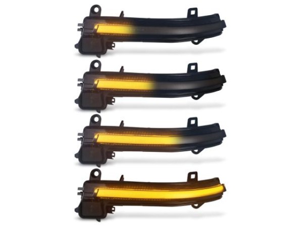 Τρεχούμενα led φλας για καθρέφτες για BMW i3, X1 E84, E90, F20, F21, F22, F23, F30, F31, F34, F32, F33, F10, F11, F07, F01, D02, D04 (2011-2019) - φιμέ με τρεχούμενο φλας - σετ 2τμχ.