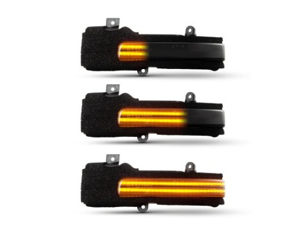 Τρεχούμενα led φλας για καθρέφτες για Mitsubishi ASX, L200 (2005+), Pajero, Pajero Sport (2008+), Outlander (2012+) - φιμέ με τρεχούμενο φλας - σετ 2τμχ.