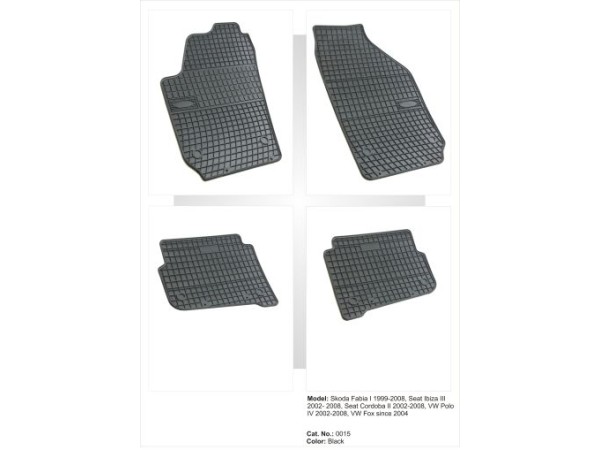Λαστιχένια πατάκια Frogum για VW Skoda Fabia 1 (1999-2007)/ Polo (2002-2008)/ Ibiza (2002-2008)/ Cordoba / Fox (2004+) - 4τμχ.