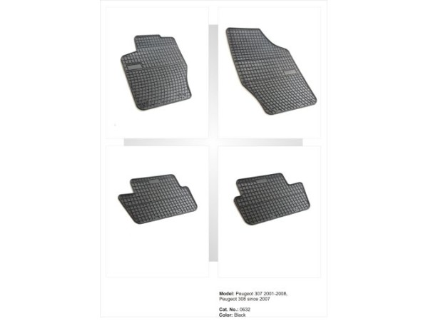 Λαστιχένια πατάκια Frogum για PEUGEOT 307 (2001-2008) / PEUGEOT 308 (2007-2013) / CITROEN C4 (2004-2015) - 4τμχ.