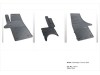 Λαστιχένια πατάκια Frogum για VW Transporter T5 T6 (2003+) - 3 θέσιο - 3τμχ.