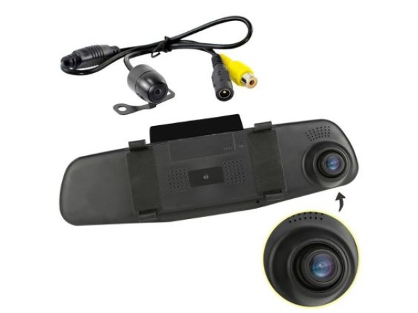 Βίντεο καταγραφέας 1080 FULL HD με 4,3" LCD οθόνη στον καθρέφτη και κάμερα οπισθοπορείας και καταγραφή