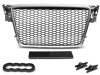 Μάσκα χωρίς σήμα για Audi A4 B8 (2008-2011) - RS LOOK ασημένιο - ματ