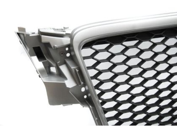 Μάσκα χωρίς σήμα για Audi A4 B8 (2008-2011) - RS LOOK ασημένιο - ματ