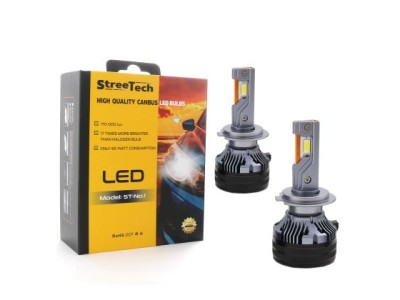 Led λάμπες Η7 Streetech μοντέλο STN1 για μεσαία ή μεγάλα φώτα 170 000 lux , 65 Watt - CANBUS 6000K - 1700% πιό έντονη φωτεινότητα 2τμχ.