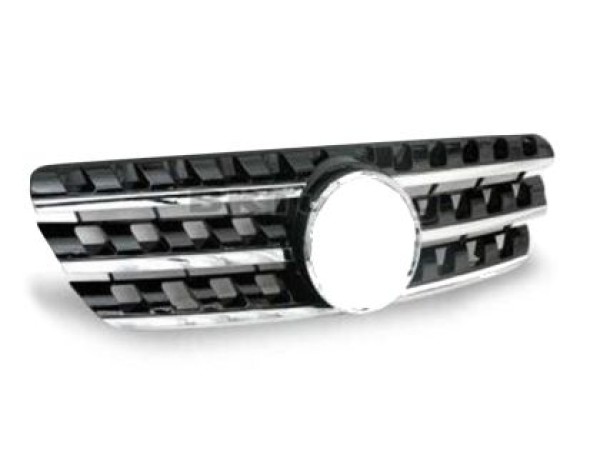 Μάσκα για Mercedes ML W163 (W164 design) (1998-2005) -μαύρη με πλαίσιο χρωμίου