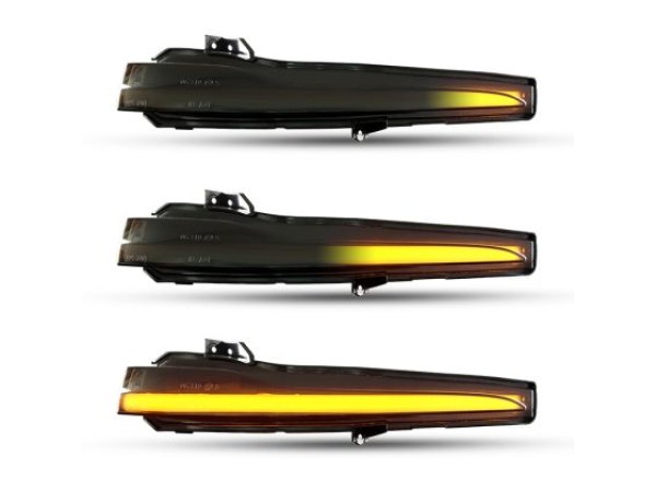 Τρεχούμενα led φλας για καθρέφτες για C-Class W205, S-Class W222, W217, E-Class W213 (2013-2016) - φιμέ με τρεχούμενο φλας - σετ 2τμχ.