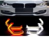 Δαχτυλίδια angel eyes για BMW F30 - U-Design - με 2 χρώματα και λειτουργία φλας (λευκό και κίτρινο)