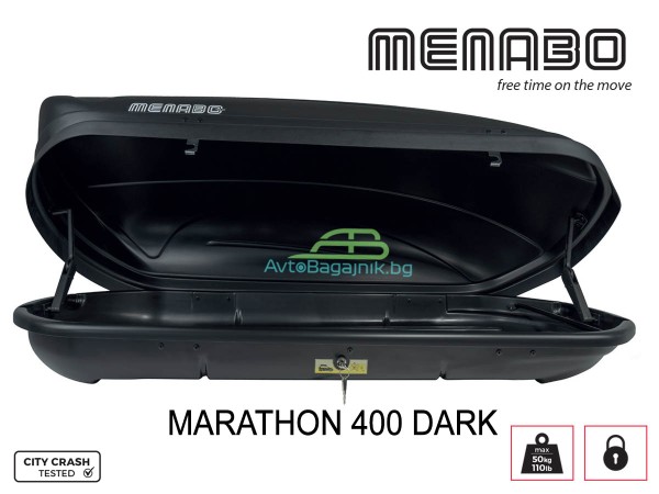 Μπαγκαζιέρα οροφής Menabo Marathon 400 Dark, Max 50kg, 1640x360x790mm